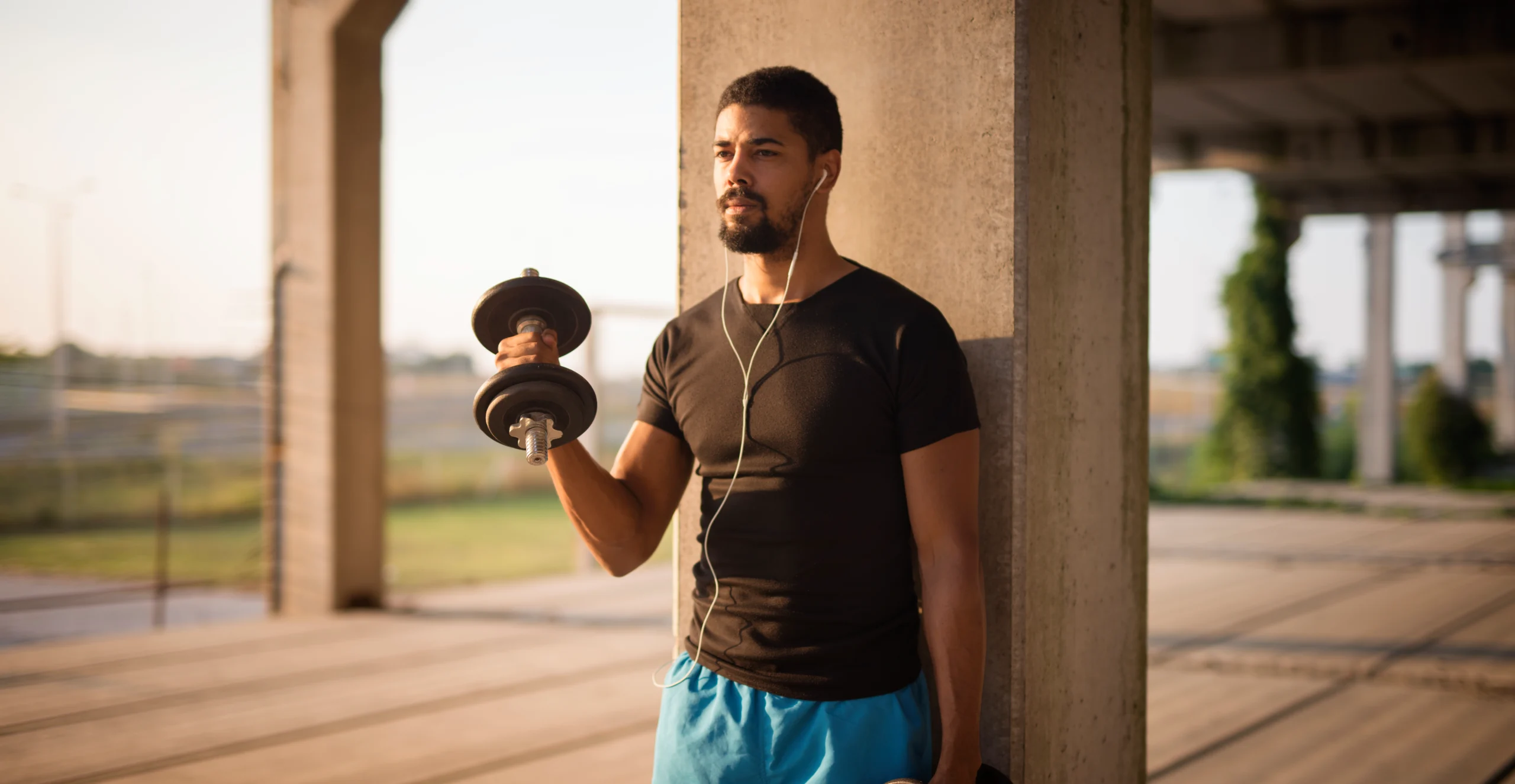 young man working out